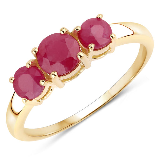 Bids.com 1.15 Carat Genuine Ruby 14K Yellow Gold Ring Rings