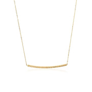 Bids.com 14k Yellow Gold Thin Textured Bar Necklace Necklaces