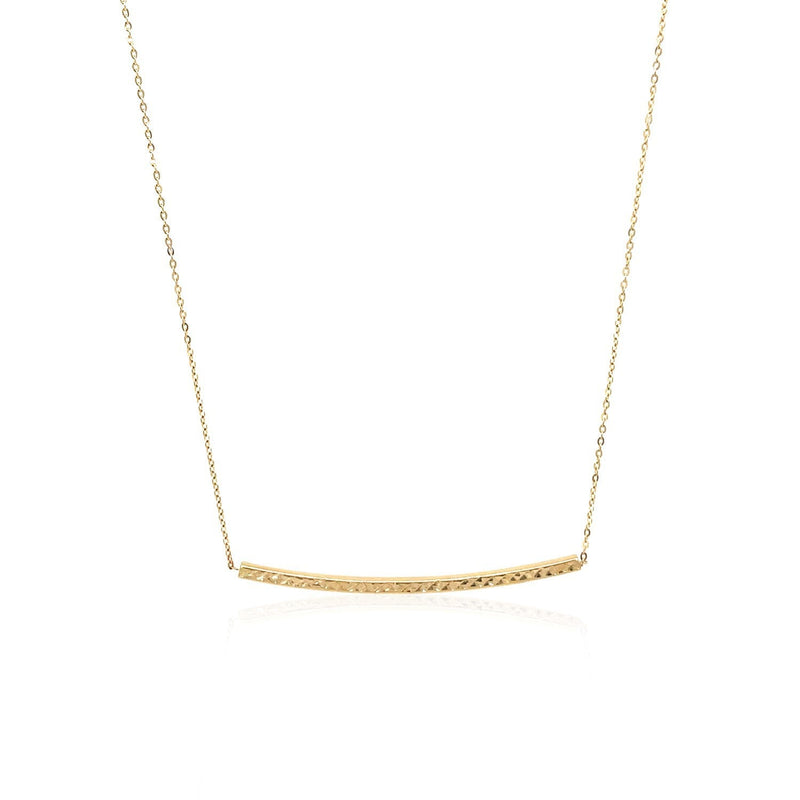 Bids.com 14k Yellow Gold Thin Textured Bar Necklace Necklaces