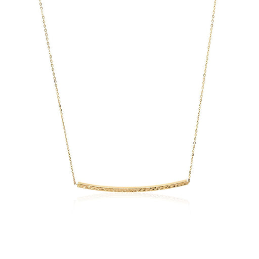 Bids.com 14k Yellow Gold Thin Textured Bar Necklace Necklaces White Smoke 17 / Yellow Gold