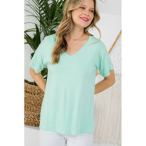 Plus Pin Stripe Boxy Top