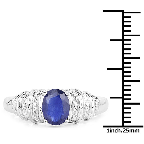 Bids.com 1.40 Carat Genuine Kyanite .925 Sterling Silver Ring Rings