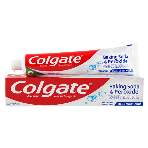 Colgate Colgate Toothpaste, Baking Soda & Peroxide, Brisk Mint, Whitening, Paste 8 Oz Toothpaste