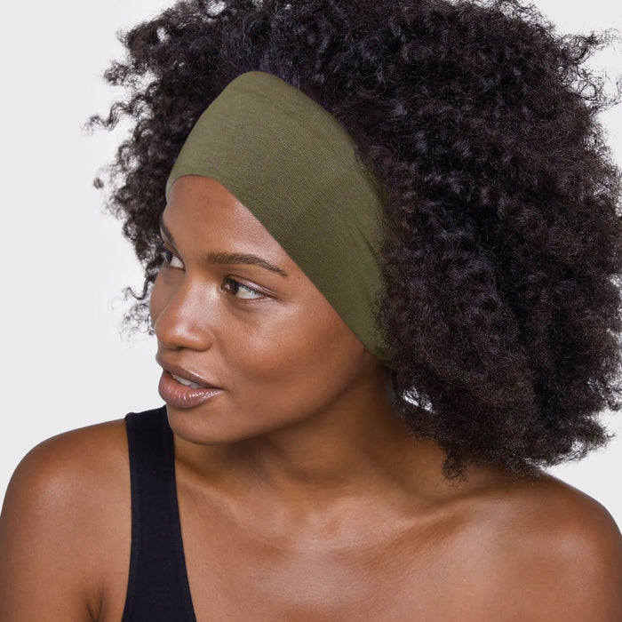 Kitsch - Cotton Adjustable Headband 2Pc - Moss