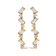 Bids.com 14K Yellow Gold 1/2 Cttw Diamond Zig Zag Drop Earrings (I-J Color, SI2-I1 Clarity) Earrings