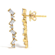 Bids.com 14K Yellow Gold 1/2 Cttw Diamond Zig Zag Drop Earrings (I-J Color, SI2-I1 Clarity) Earrings