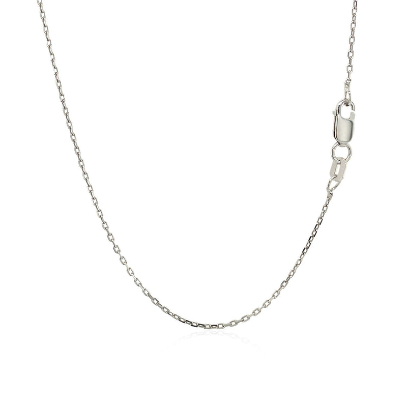 Bids.com Sterling Silver Rhodium Plated Cable Chain 1.1mm Necklaces