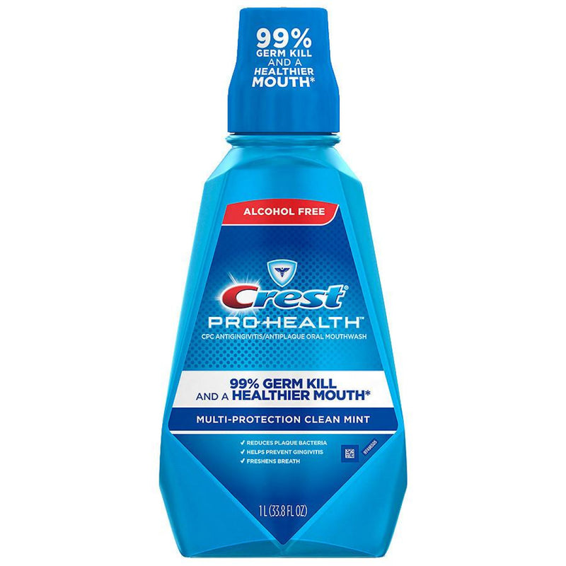 Crest Crest Pro Health Multi Protection Clean Mint Cpc (Cetylpyridinium Chloride) Antigingivitis/Antiplaque Oral Rinse, 1 L (33.8 Fl Oz) Mouthwash