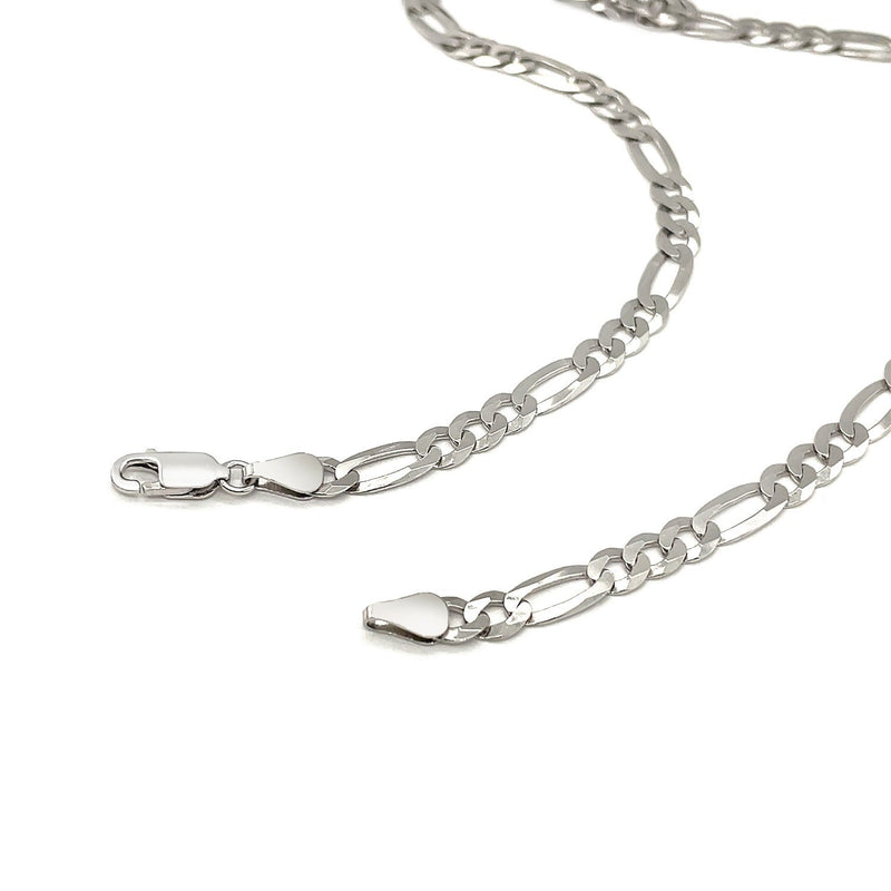 Bids.com Rhodium Plated 5.5mm Sterling Silver Figaro Style Chain Necklaces