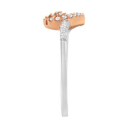 Bids.com 10K Two Toned Gold Diamond Heart Cocktail Ring (1/5 Cttw, H-I Color, I1-I2 Clarity) - Size 6-1/2 Rings