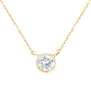 Bids.com .925 Sterling Silver 1/2 Cttw Diamond Bezel 18" Pendant Necklace (I-J Color, I2-I3 Clarity) Necklaces