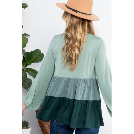 Plus Color Block Tiered Swing Top