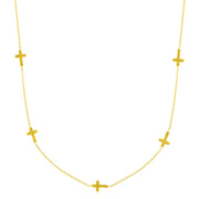 Bids.com 14k Yellow Gold Chain Necklace with Cross Stations Necklaces