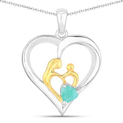 Bids.com 0.45 Carat Genuine Emerald .925 Sterling Silver Pendant Pendants