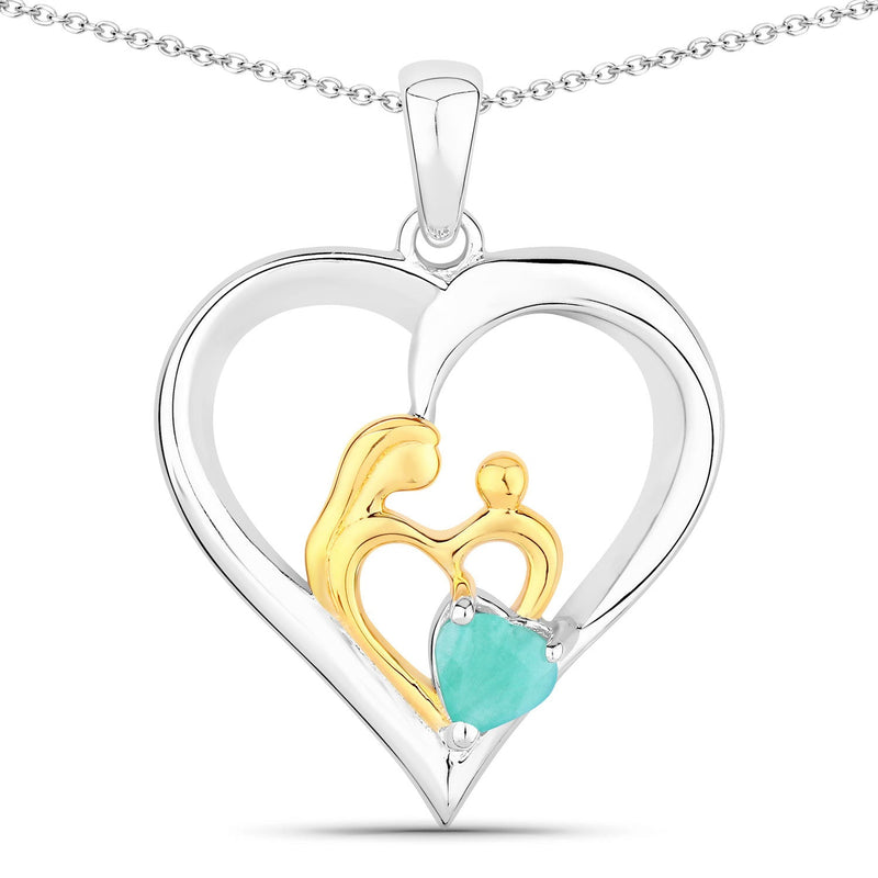 Bids.com 0.45 Carat Genuine Emerald .925 Sterling Silver Pendant Pendants