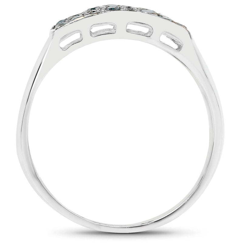 Bids.com 0.48 Carat Genuine Blue Diamond .925 Sterling Silver Ring Rings
