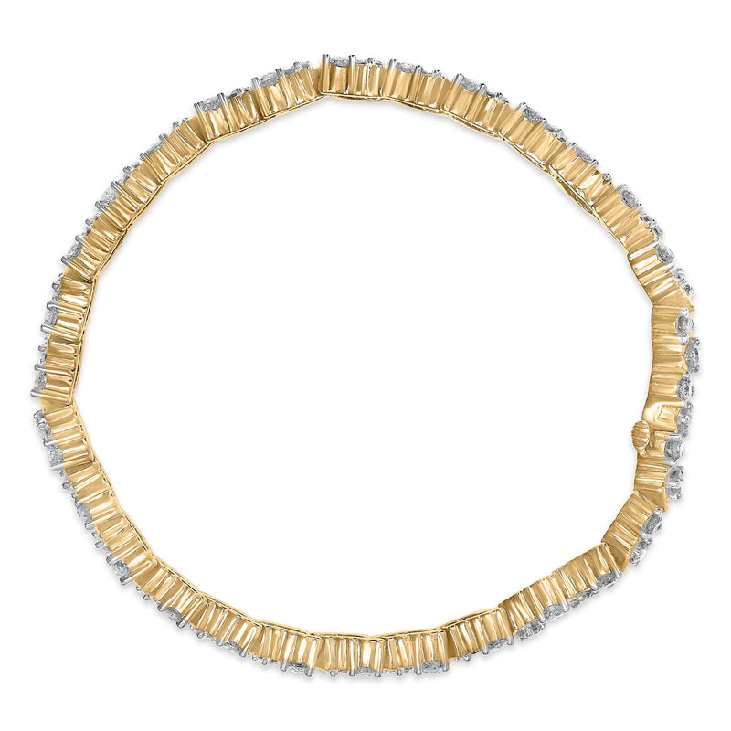 Bids.com 14K Yellow Gold 4.00 Cttw Diamond Triangle Link Tennis Bracelet (H-I Color, I1-I2 Clarity) - 7" Inches Bracelets