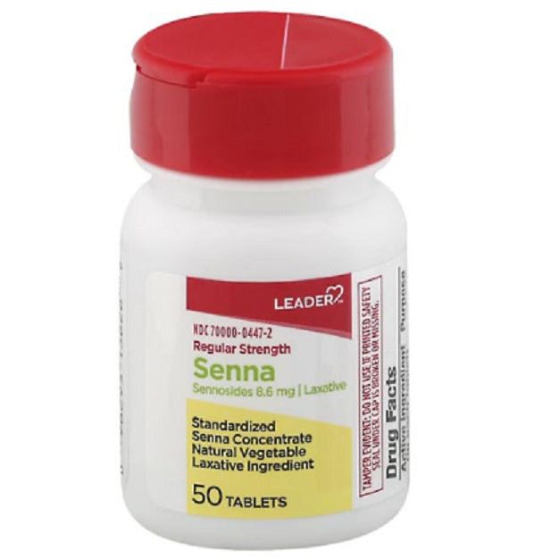 0 Leader Laxative, Senna, Regular Strength, 8.6 mg,50CT 096295136289YN