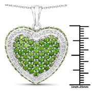 Bids.com 4.62 Carat Genuine Chrome Diopside .925 Sterling Silver Pendant Pendants