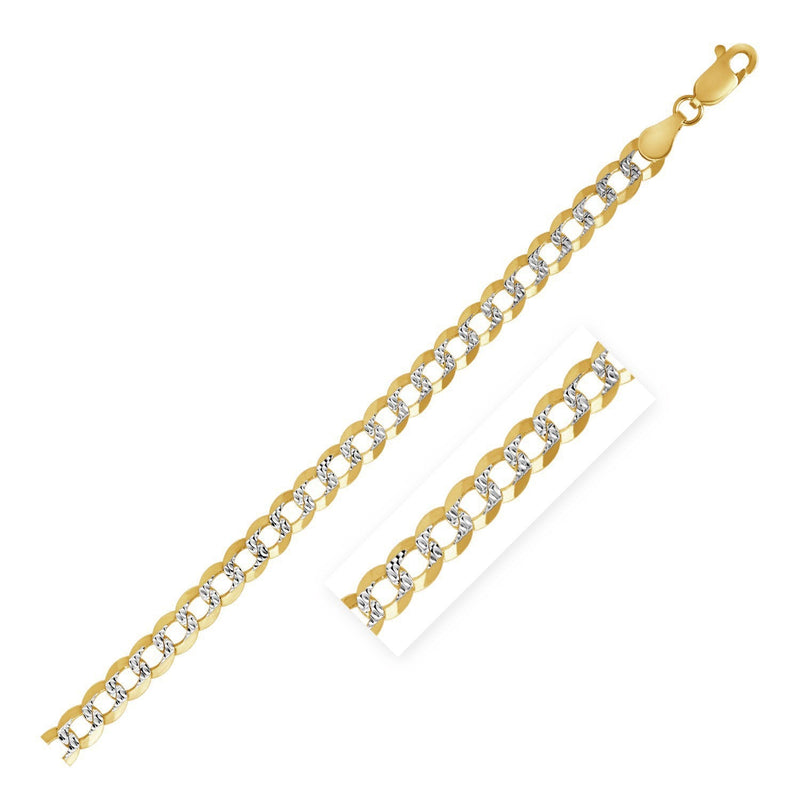 Bids.com 3.2 mm 14k Two Tone Gold Pave Curb Chain Necklaces