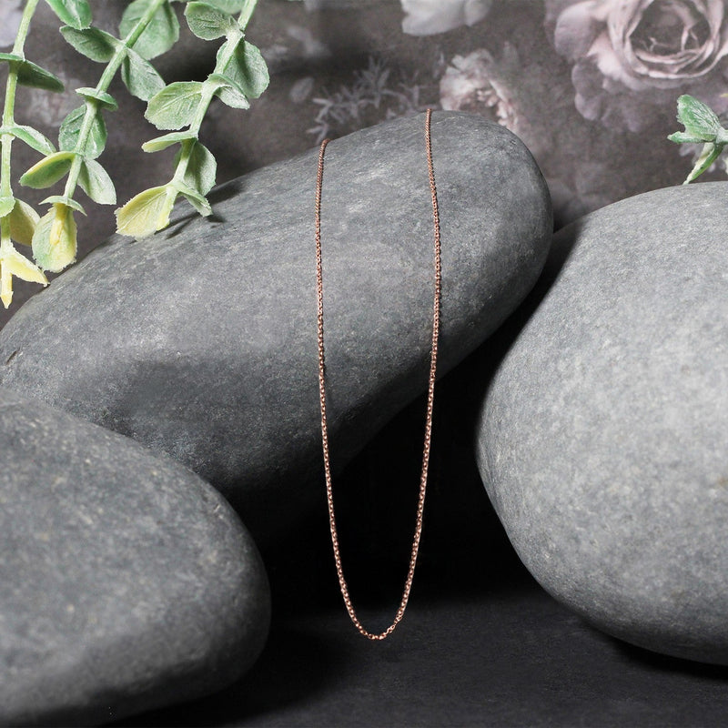 Bids.com 14k Rose Gold Diamond Cut Cable Link Chain 0.7mm Necklaces