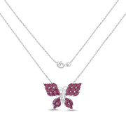 Bids.com 3.12 Carat Genuine Ruby .925 Sterling Silver Pendant Pendants