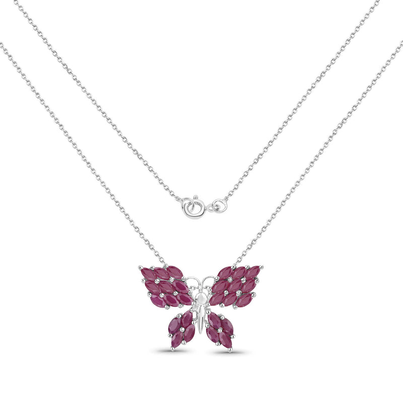 Bids.com 3.12 Carat Genuine Ruby .925 Sterling Silver Pendant Pendants