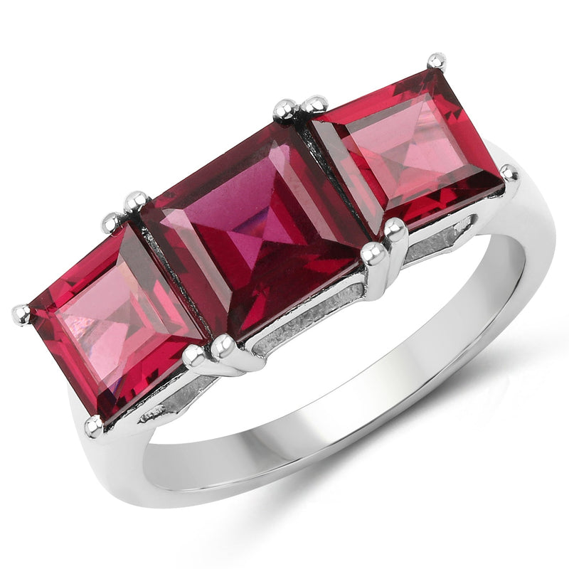 Bids.com 4.87 Carat Genuine Rhodolite .925 Sterling Silver Ring Rings