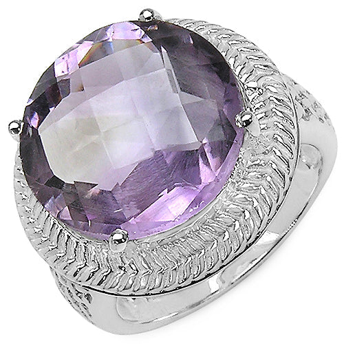Bids.com 10.22 Carat Genuine Amethyst .925 Sterling Silver Ring Rings