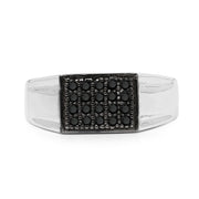 Bids.com 0.30 Carat Genuine Black Diamond .925 Sterling Silver Ring Rings