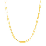 Bids.com 14k Yellow Gold Alternating Paperclip Chain Link and Gold Bar Necklace Necklaces