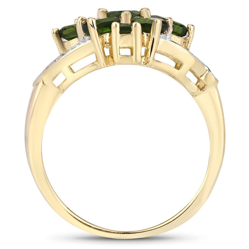 Bids.com 1.26 Carat Genuine Chrome Diopside .925 Sterling Silver Ring Rings