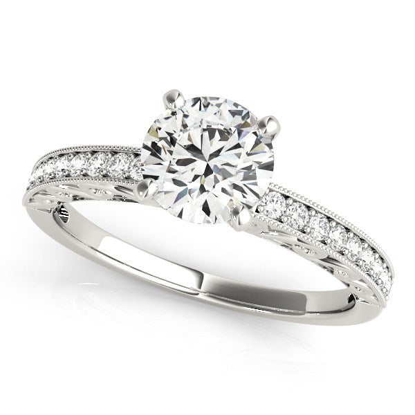 Bids.com 14k White Gold Antique Style Diamond Engagement Ring (1 1/8 cttw) Rings
