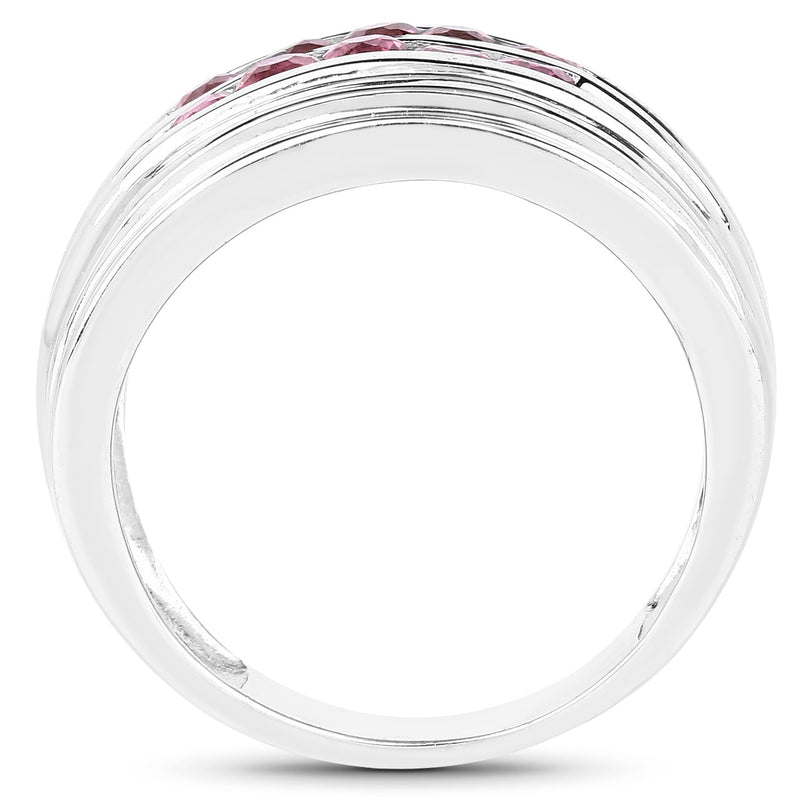 Bids.com 1.00 Carat Genuine Pink Tourmaline .925 Sterling Silver Ring Rings