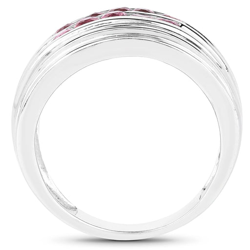 Bids.com 1.00 Carat Genuine Pink Tourmaline .925 Sterling Silver Ring Rings