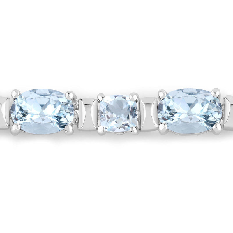 Bids.com 10.06 Carat Genuine Aquamarine .925 Sterling Silver Bracelet Bracelets