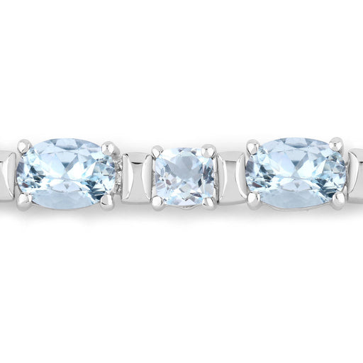 Bids.com 10.06 Carat Genuine Aquamarine .925 Sterling Silver Bracelet Bracelets