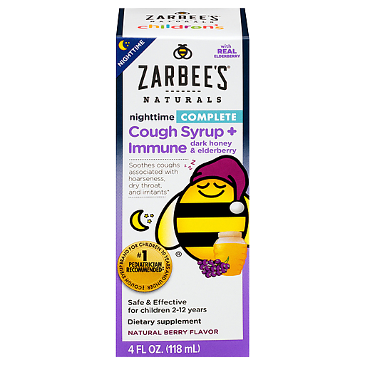 Zarbee's Zarbee's Naturals Children's Complete Cough Syrup + Immune Nighttime 4.00 Fl Oz Syrup Lavender