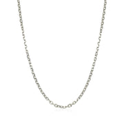 Bids.com 14k White Gold Diamond Cut Cable Link Chain 1.8mm Necklaces