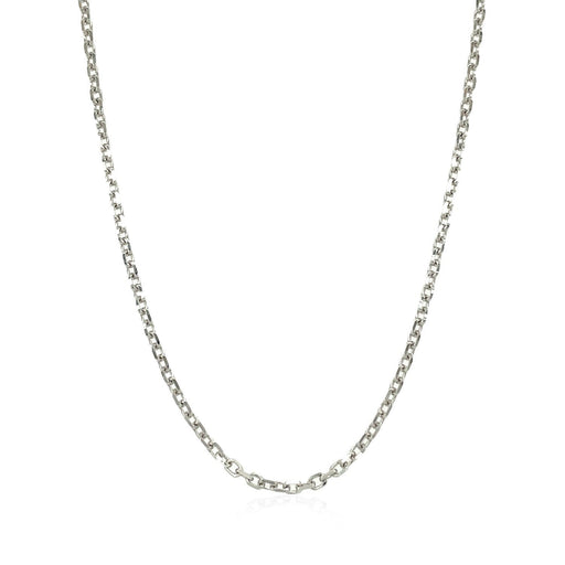 Bids.com 14k White Gold Diamond Cut Cable Link Chain 1.8mm Necklaces