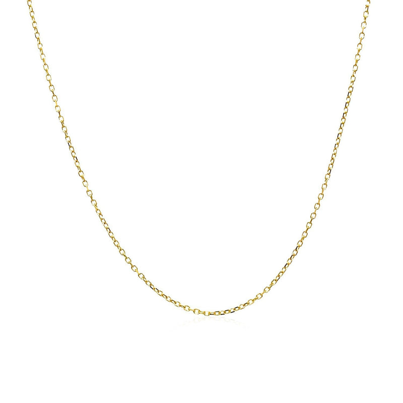 Bids.com 14k Yellow Gold Diamond Cut Cable Link Chain 0.8mm Necklaces