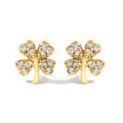 Bids.com 10K Yellow Gold Diamond Accent 4 Leaf Clover Stud Earrings Earrings