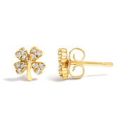 Bids.com 10K Yellow Gold Diamond Accent 4 Leaf Clover Stud Earrings Earrings