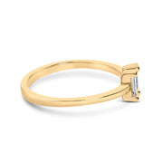Bids.com 14K Yellow Gold Plated Sterling Silver 1/5 Cttw Baguette Diamond Open Band Ring Rings