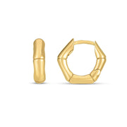 Bids.com 14k Yellow Gold Bamboo Huggie Hoops Earrings