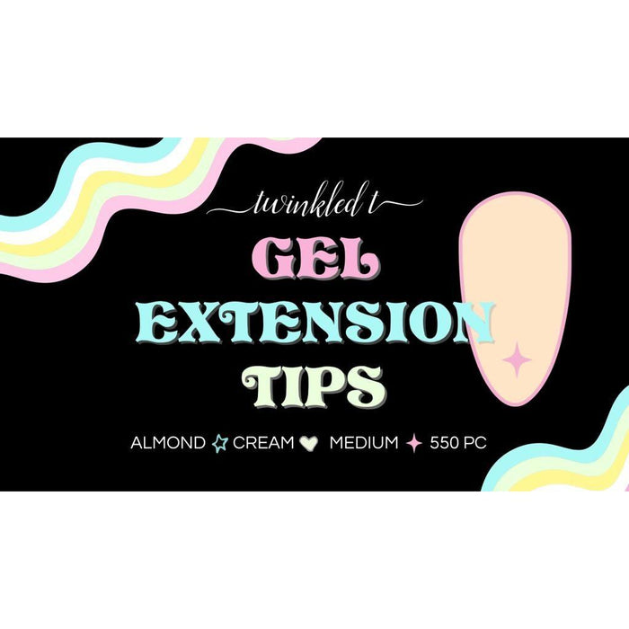 Twinkled T - Gel Extension Tips - Almond ♥︎ Cream ♥︎ Medium