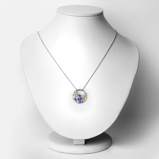 Bids.com 1.33 Carat Genuine Tanzanite and White Topaz .925 Sterling Silver Pendant Pendants