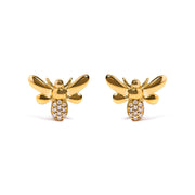 Bids.com 10K Yellow Gold Diamond Accented Bumble Bee Stud Earring (H-I Color, I1-I2 Clarity) Earrings
