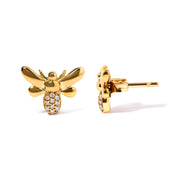 Bids.com 10K Yellow Gold Diamond Accented Bumble Bee Stud Earring (H-I Color, I1-I2 Clarity) Earrings
