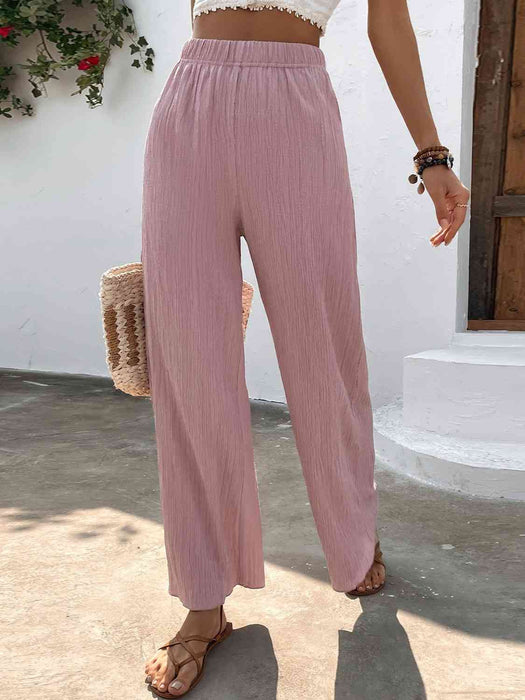 Full Size High Waist Wide Leg Pants by VYSN